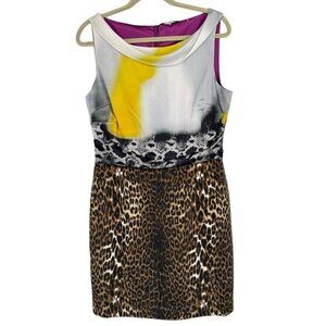 Tahari Multicolor Animal Print Dress